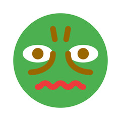 表情、がまん、苦しいを表すカラースタイルのアイコン