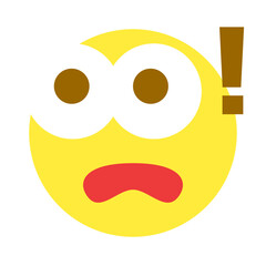 表情、驚く、びっくりを表すカラースタイルのアイコン