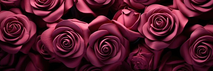 Roses Plum Red Color Horizontal Seamless , Banner Image For Website, Background Pattern Seamless, Desktop Wallpaper