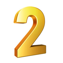 Alphabet. Golden 3d number isolated on a transparent background. 3d illustration. png.	