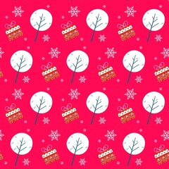 Seamless Red Digital Paper Pattern