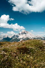 View of Croda Rossa from Monte Piana, Italy