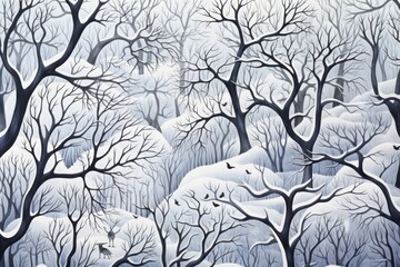 Snowy Textures: Highlight the tactile and textural aspects of snow, like the way it clings to branches or forms drifts. - Generative AI