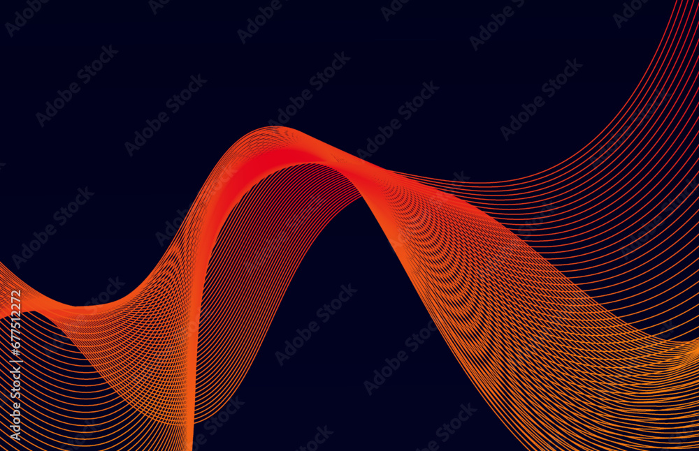 Poster abstract wave element for design. digital frequency track equalizer. stylized line art background.