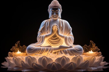 Buddha statue meditating. Statue of Buddha in the pose banning relatives