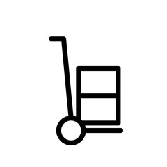 Trolley delivery services icon with black outline style. trolley, store, sale, retail, buy, purchase, market. Vector Illustration