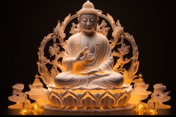 Buddha statue meditating. Statue of Buddha in the pose banning relatives