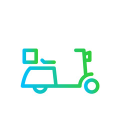 To your house delivery services icon with blue and green gradient outline style. house, home, estate, property, real, building, business. Vector Illustration