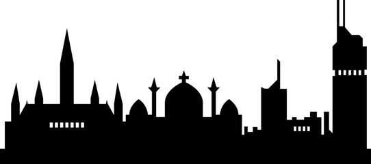 Naklejka premium Skyline City Background