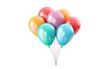 Fototapeta na wymiar Helium Balloons On Transparent Background