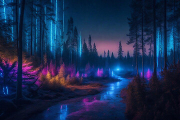 night forest in the forest