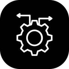 Management delivery services icon with black filled outline style. business, management, teamwork, manager, team, office, strategy. Vector illustration