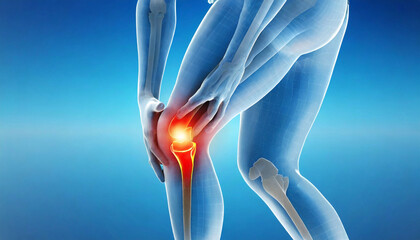 Obraz na płótnie Canvas 3D Visualization Maps the Comprehensive Anatomy of the Human Knee