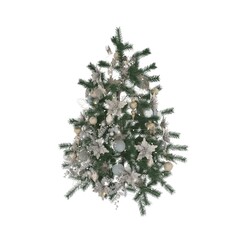 Christmas tree with decorations isolated on white background, 3D illustration, cg render