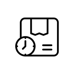 Delivery time delivery services icon with black outline style. delivery, time, service, business, fast, express, courier. Vector Illustration