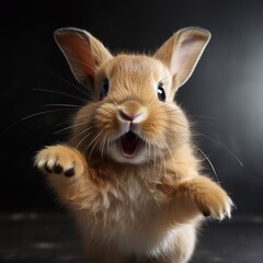 Obraz premium Actionshot, Hase rennt, made by Ai