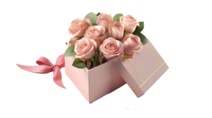 gift box full of roses, generative ai
