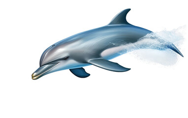Curious Dolphin Approach On Transparent Background