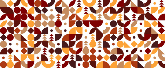 Colorful colourful geometric mosaic seamless pattern illustration with creative abstract shapes.