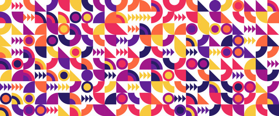 Vector flat design colorful colourful geometric mosaic banners