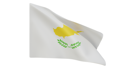 Cyprus flag realistic 3d render isolated, cyprus flag isolated, cyprus flag background