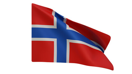 Norway flag realistic 3d render isolated, norway flag isolated, norway flag background