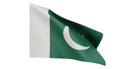Pakistani flag realistic 3d render isolated, pakistani flag isolated, pakistani flag background