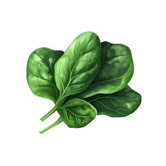 Spinach on islolated white, Generative AI