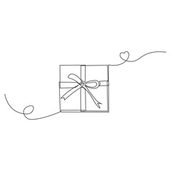  line art christmas gift box celebrate christmas day continous one line