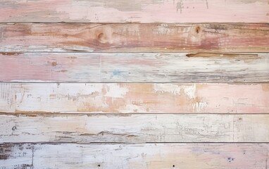 Naklejka premium Pastel pink and beige color aged wooden texture. Horizontal retro background with space for design.
