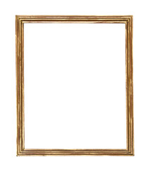 wooden picture-frame isolated on white background