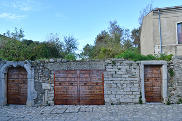 Doors on old walls In Frigento, a town in the
Campania in Italy.