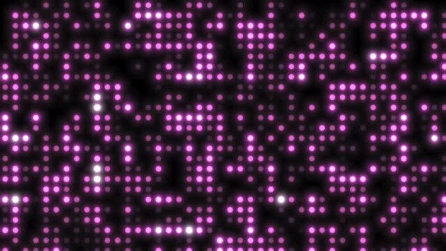 disco background with light bulb. Abstract background with squares. Flashing lights. Retro disco ball animation. Stage lights. Floodlight lights. Digital square pixel background