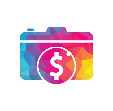 Camera dollar logo design icon. Camera Money Logo Template Design Vector.