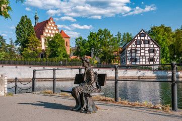 Irena Jarocka's bench in Bydgoszcz, Kuyavian-Pomeranian Voivodeship, Poland