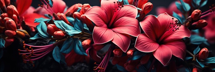 Seamless Tropical Flower Plant Leaf Pattern , Banner Image For Website, Background Pattern Seamless, Desktop Wallpaper