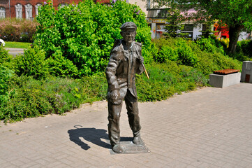 Monument of Szymon Giety in Gorzow Wielkopolski, city in Lubusz Voivodeship, Poland. - obrazy, fototapety, plakaty