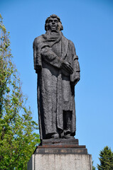 Monument of Adam Mickiewicz in Gorzow Wielkopolski, city in Lubusz Voivodeship, Poland.