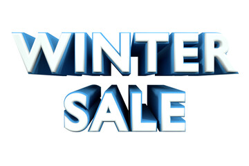 3d text render winter sale on transparent background