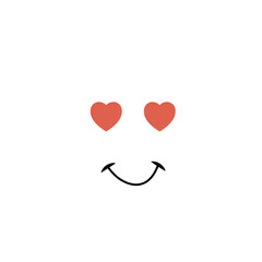 Lovely Face – Simple Cartoon Emoji with Heart Eyes and Smile