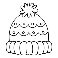 Illustration of hand drawn winter hat