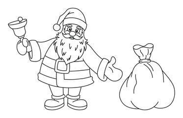 Santa Claus with a bag of gifts