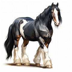 Obraz na płótnie Canvas Shire Horse Clipart isolated on white background
