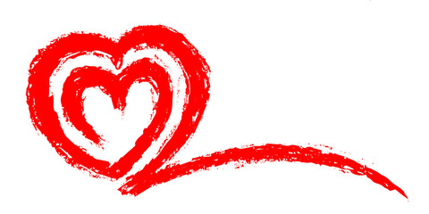 The stylized heart symbol, drawn in pastel. 
