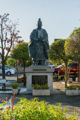 足利尊氏の銅像／日本栃木県／室町幕府を創設した中世の将軍