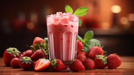 strawberry smoothie in a glass
