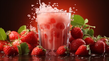 strawberry smoothie with strawberry