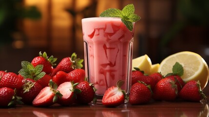 cocktail with strawberry