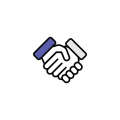 Handshake icon design with white background stock illustration