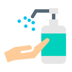 衛生、消毒、消毒液を表すカラースタイルのアイコン